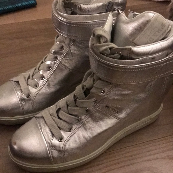 Prada High Top Sneaker Wedge - Picture 6 of 7